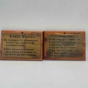 Great Smoky Mtns Wood Plaques Set of 2 Rustic Wording Souvenirs Wall Hanging